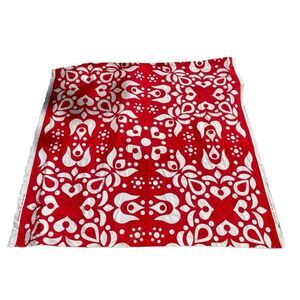 Vintage Ikea ' Anna Svanfeldt 2006 ' Red & White Cotton Canvas Fabric Scandi Tex